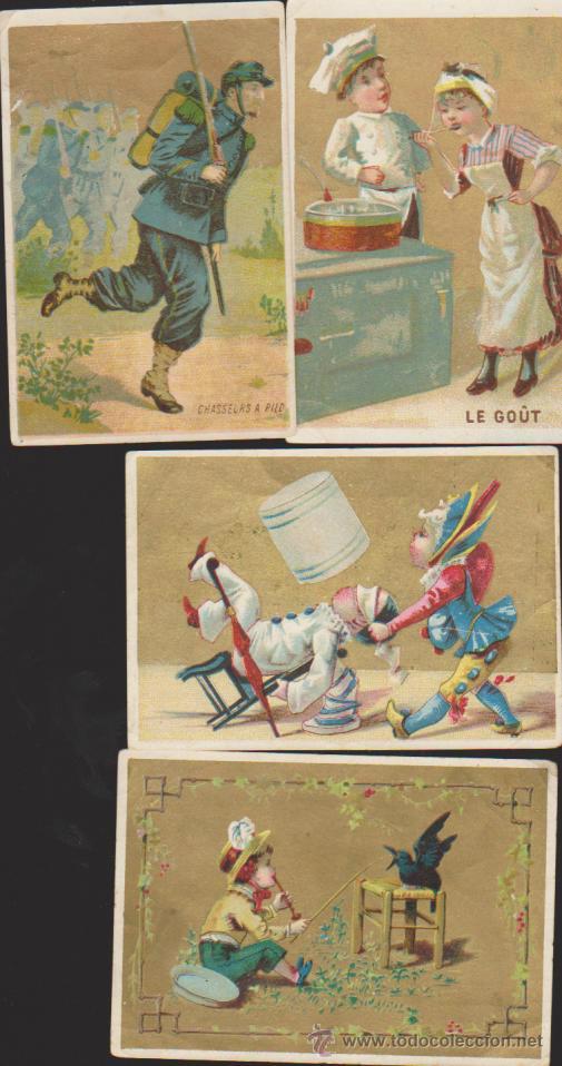 Collezionismo Figurine antiche: Compa&ntilde;&iacute;a Colonial. Lote de 4 cromos. Siglo XIX.