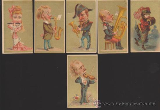Sammeln alte Sammelbilder: Cigarro de la Cruz Roja. Lote de 6 cromos (7,5x4,5) Siglo XIX.  RAROS.