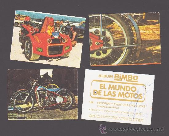 Coleccionismo cromos antiguos: El mundo de las motos - Album editado por Bimbo en 1975 - Cromos a legir de la lista adjunta