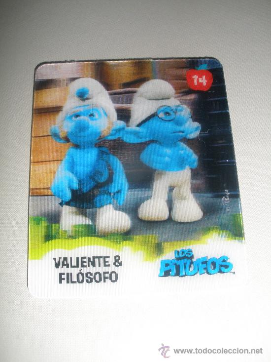 Coleccionismo cromos antiguos: CROMO,CARTA DE PITUFOS 3D.N&ordm;14. - Foto 1