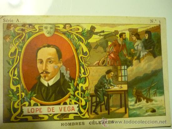 Coleccionismo Cromos antiguos: cromo chocolate juncosa .-hombres celebres lope de vega 3