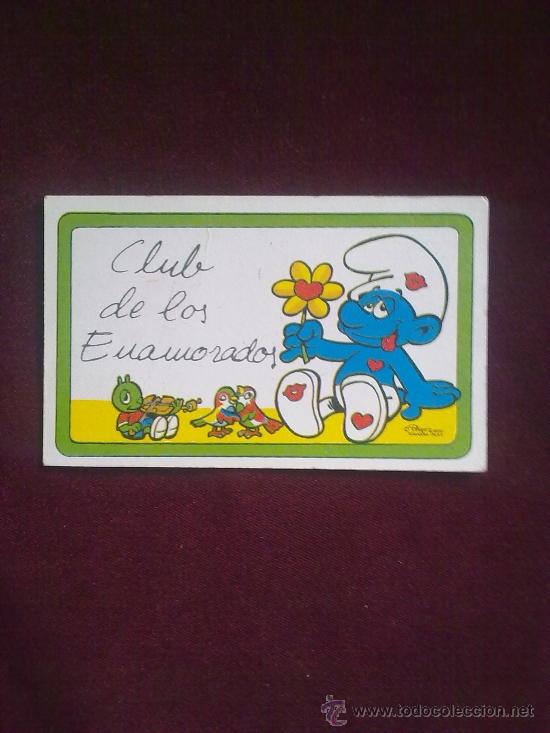 Tarjeta Club De Los Pitufos Club De Los Enamor Buy Old Stickers