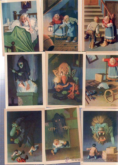 Colecionismo Cromos antigos: COLECCI&Oacute;N DE 12 CROMOS EL DUENDE, CROMO CUENTOS,TEXTO POR DETR&Aacute;S, 6 POR 9CM