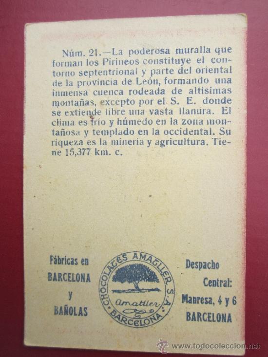 Coleccionismo cromos antiguos: las 49 provincias espa&ntilde;olas - numero 21 leon - Foto 2