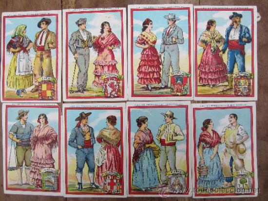 Coleccionismo Cromos antiguos: traje regional - provincias , granada jaen sevilla malaga cordoba cadiz almeria huelva , andalucia