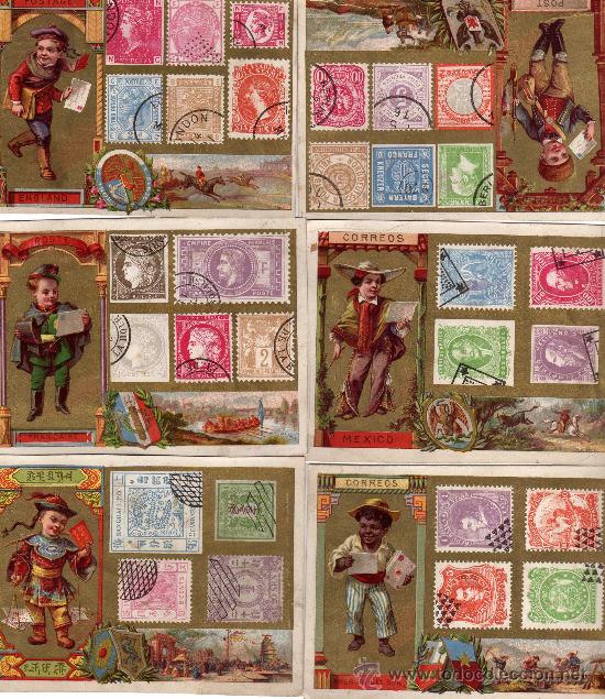 Coleccionismo cromos antiguos: 12 cromos, serie dedicada a la correspondencia universal, - Foto 1