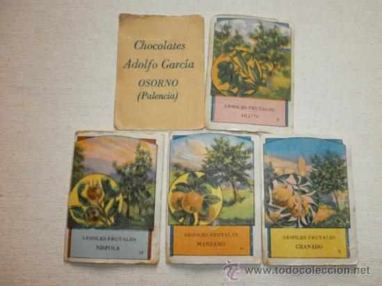 Coleccionismo Cromos antiguos: antiguos cromos de chocolates arboles frutales