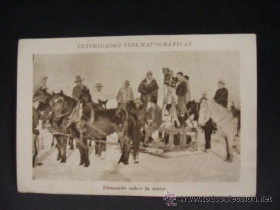 Collectionnisme Cartes &agrave; collectionner anciennes: CROMO - INTIMIDADES CINEMATOGRAFICAS - SERIE G - N&ordm; 15 - FILMANDO SOBRE LA NIEVE -