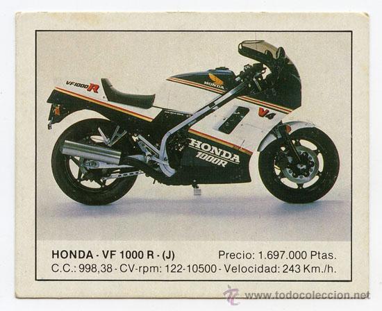 Coleccionismo cromos antiguos: CROMO - MOTOS - ED. UNIDAS - 1987 - N&ordm; 69 - HONDA - VF 1000 R - (J)