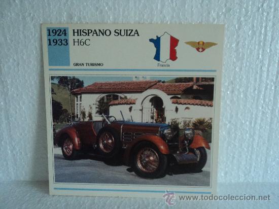 Coleccionismo cromos antiguos: FICHA AUTOS DE COLECCION HISPANO-SUIZA H6C - Foto 1