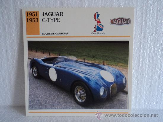 Coleccionismo cromos antiguos: FICHA AUTOS DE COLECCION JAGUAR C-TYPE - Foto 1