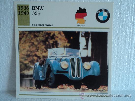 Coleccionismo cromos antiguos: FICHA AUTOS DE COLECCION BMW 328 - Foto 1