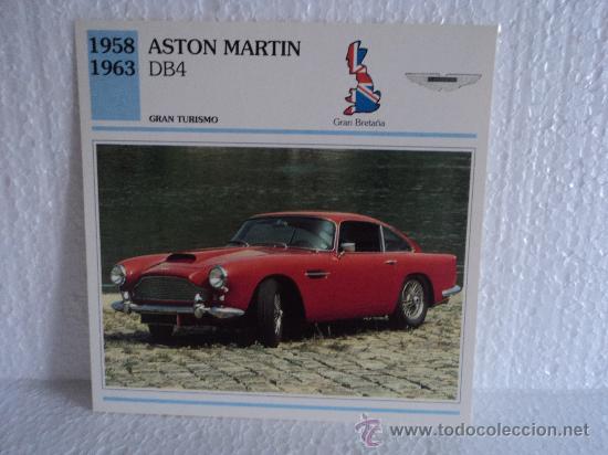 Coleccionismo cromos antiguos: FICHA AUTOS DE COLECCION ASTON MARTIN DB4 - Foto 1