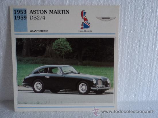 Coleccionismo cromos antiguos: FICHA AUTOS DE COLECCION ASTON MARTIN DB2/4 - Foto 1