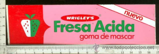 Collezionismo Figurine antiche: PEGATINA ADHESIVO DE CHICLE WRIGLEY&uml;S  FRESA ACIDA  .  SIN PEGAR