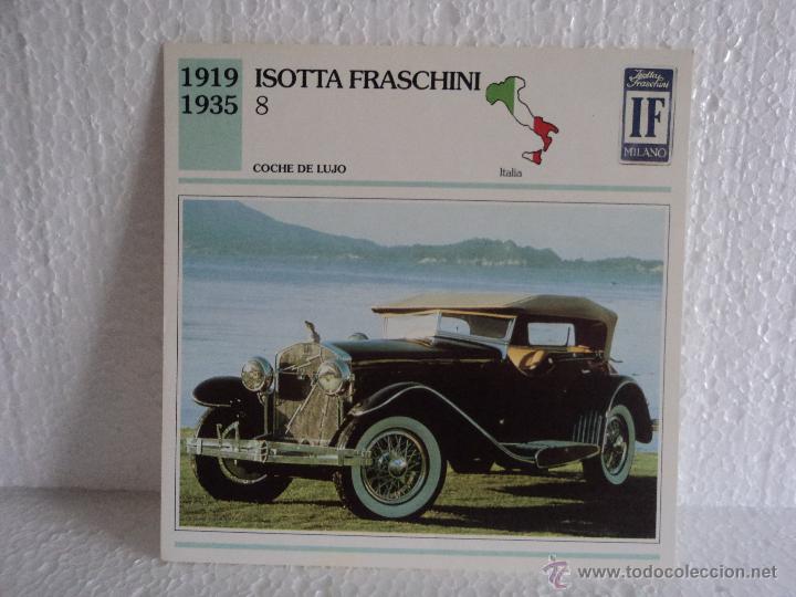 Coleccionismo cromos antiguos: FICHA AUTOS DE COLECCION ISOTTA FRASCHINI 8 - Foto 1