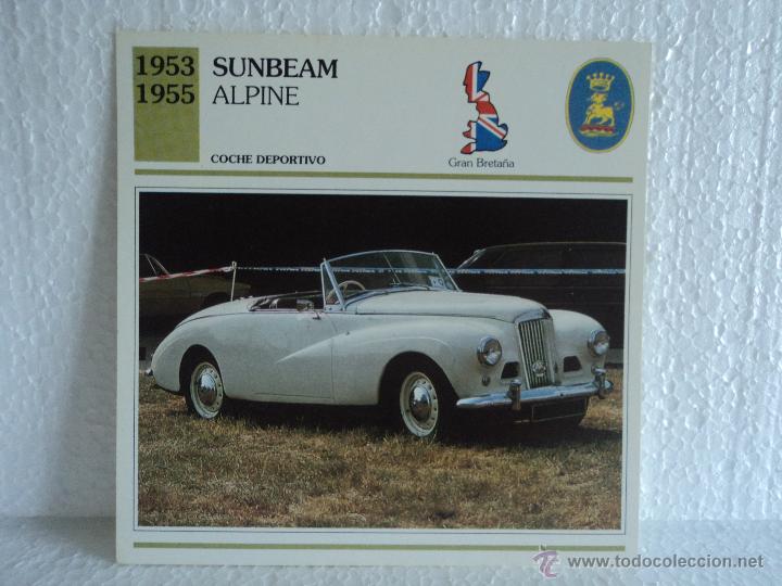 Coleccionismo cromos antiguos: FICHA AUTOS DE COLECCION SUNBEAM ALPINE - Foto 1