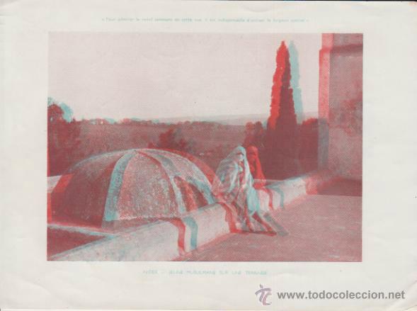 Collezionismo Figurine antiche: Cromo.Alger-Jeune Musulmane sur une terrasse (15X21) para ver en relieve. Publici-