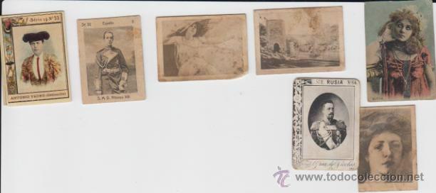 Collezionismo Figurine antiche: Fototipias de cajas de cerillas. Lote de 8  cromos: Series varias.