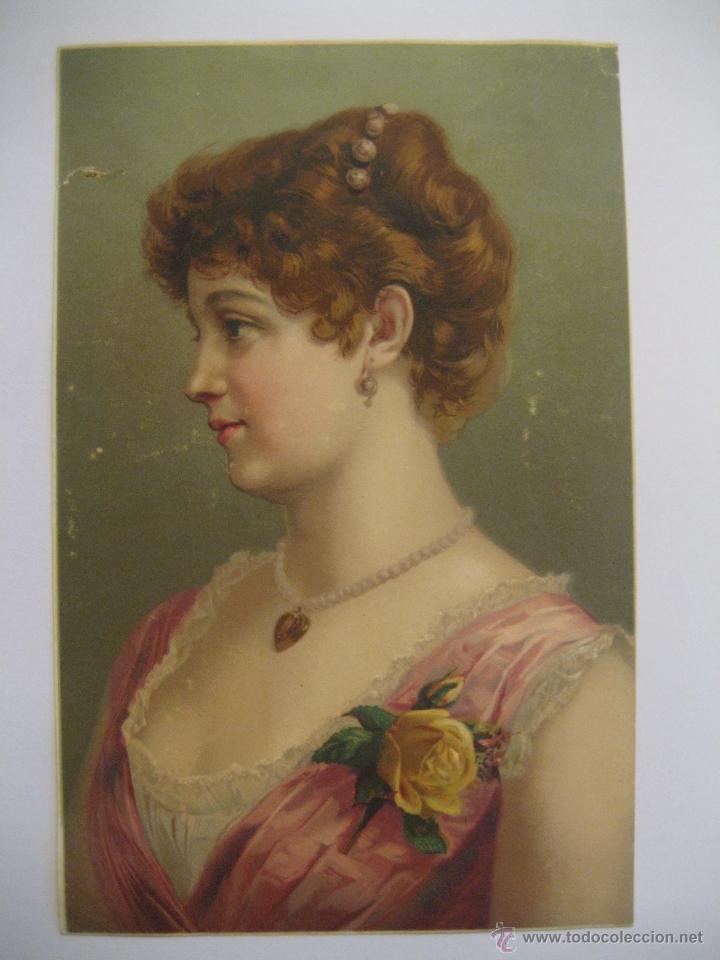 Coleccionismo cromos antiguos: CROMO ANTIGUO FIGURA DE MUJER - Foto 1