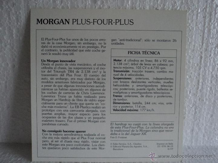 Coleccionismo cromos antiguos: FICHAS AUTOS DE COLECCION MORGAN PLUS-FOUR-PLUS - Foto 2