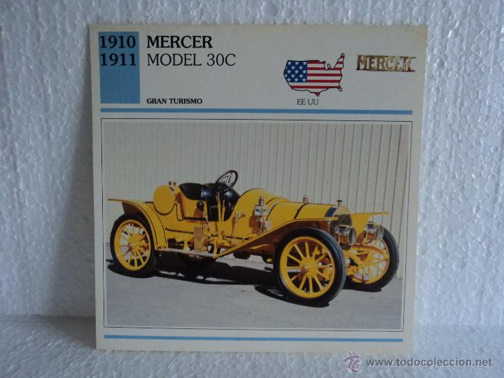 Coleccionismo cromos antiguos: FICHAS AUTOS DE COLECCION MERCER MODEL 30C - Foto 1