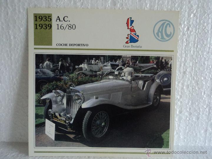 Coleccionismo cromos antiguos: FICHAS AUTOS DE COLECCION A.C 16/80 - Foto 1