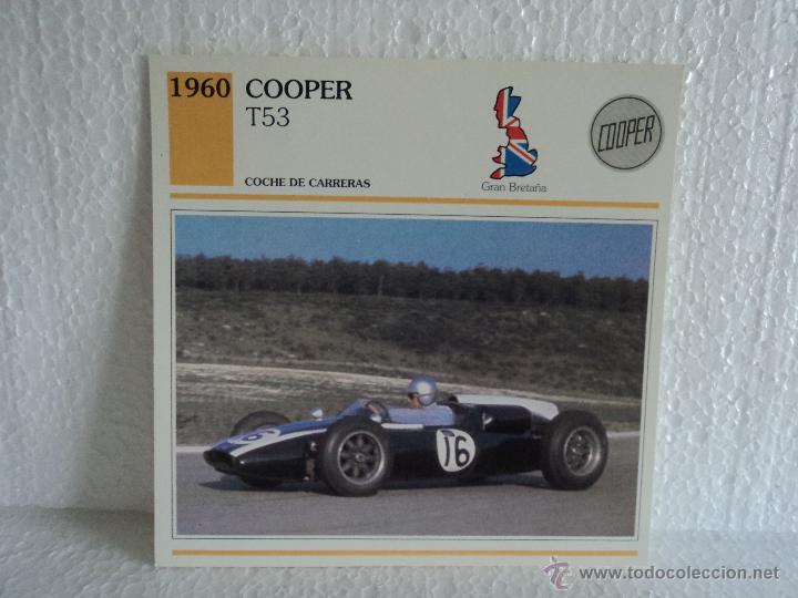 Coleccionismo cromos antiguos: FICHAS AUTOS DE COLECCION COOPER T53 - Foto 1