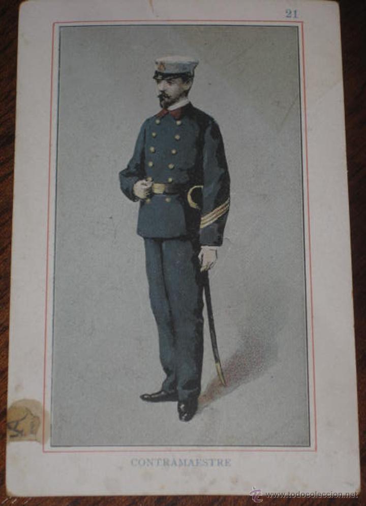 Coleccionismo cromos antiguos: ANTIGUO CROMO CON MILITAR CONTRAMAESTRE - CHOCOLATE PI - N&ordm; 21 - MIDE 12,5 X 8 CMS.