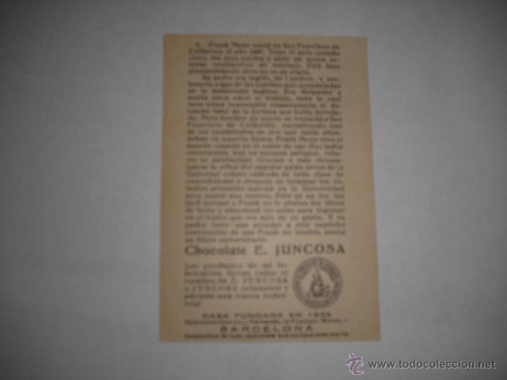 Coleccionismo cromos antiguos: FRANK MAYO CHOCOLATE E, JUNCOSA SERIE C, N&ordm; 2 - Foto 2