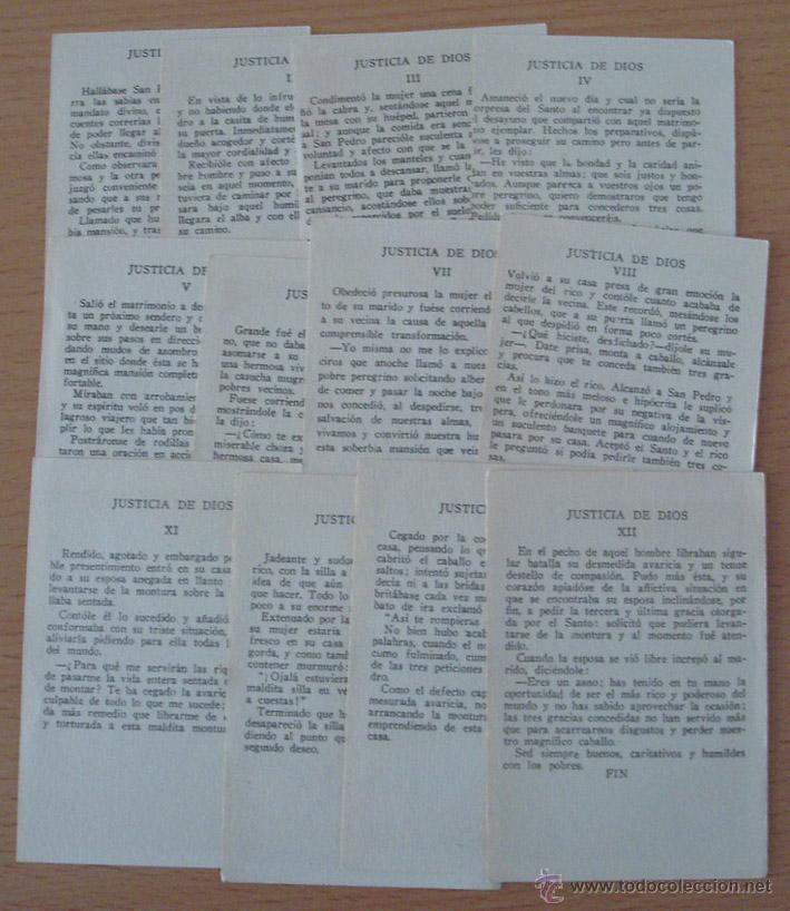 Coleccionismo cromos antiguos: COLECCION 12 CROMOS, JUSTICIA DE DIOS - Foto 2