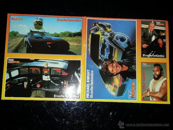 Coleccionismo Cromos antiguos: CROMOS ADHESIVOS DE LA SERIE COCHE FANTASTICO Y EQUIPO A REVISTA TELEINDISCRETA A&Ntilde;OS 80