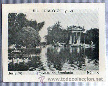 Coleccionismo Cromos antiguos: ALBUM DEL CUPON PENINSULAR 1932. SERIE 76. EL LAGO Y EL TEMPLETE DE ESCOLAPIO. N&Uacute;M. 6.
