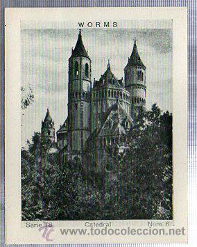 Coleccionismo Cromos antiguos: ALBUM DEL CUPON PENINSULAR 1932. SERIE 78. WORMS. CATEDRAL. N&Uacute;M. 6.