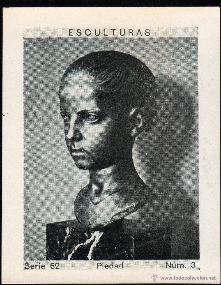 Coleccionismo Cromos antiguos: ALBUM DEL CUPON PENINSULAR 1932. SERIE 62. ESCULTURAS. PIEDAD. N&ordm; 3