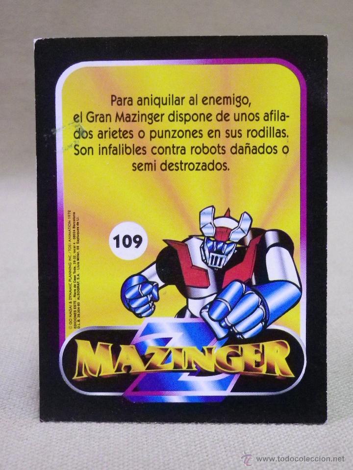 Coleccionismo cromos antiguos: CROMO MAZINGER, EDICIONES ESTE, N&ordm; 109, NUNCA PEGADO - Foto 2