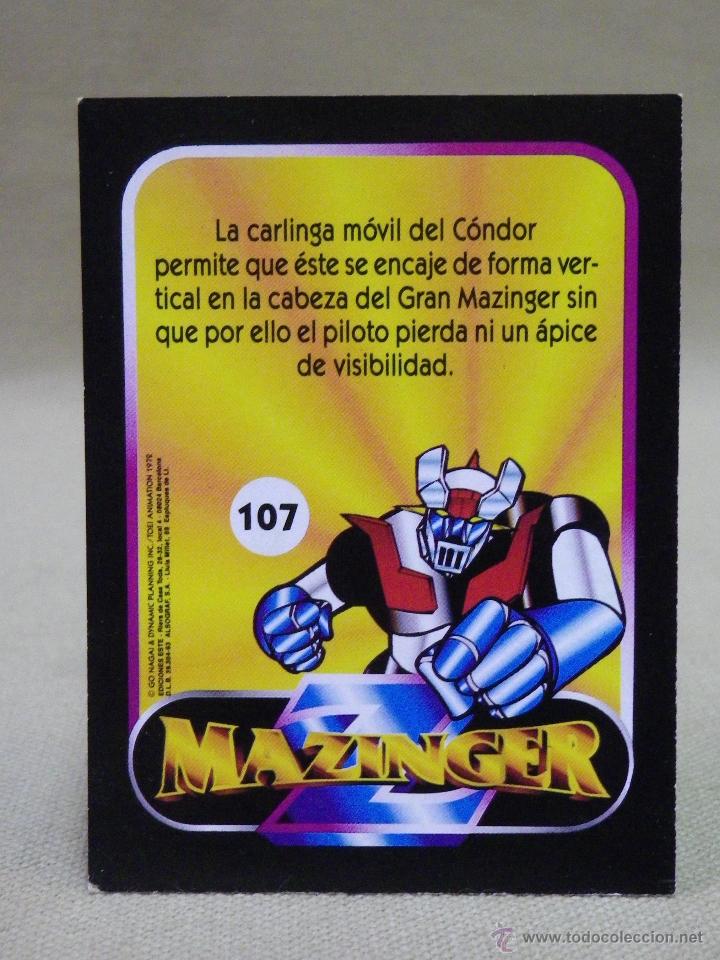 Coleccionismo cromos antiguos: CROMO MAZINGER, EDICIONES ESTE, N&ordm; 107, NUNCA PEGADO - Foto 2