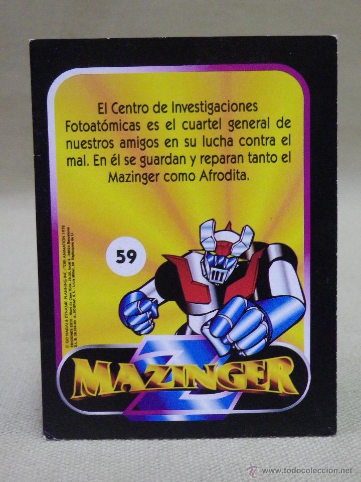 Coleccionismo cromos antiguos: CROMO MAZINGER, EDICIONES ESTE, N&ordm; 59, NUNCA PEGADO - Foto 2
