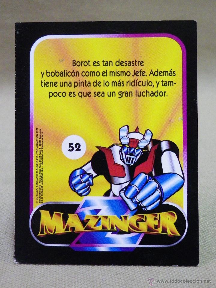 Coleccionismo cromos antiguos: CROMO MAZINGER, EDICIONES ESTE, N&ordm; 52, NUNCA PEGADO - Foto 2