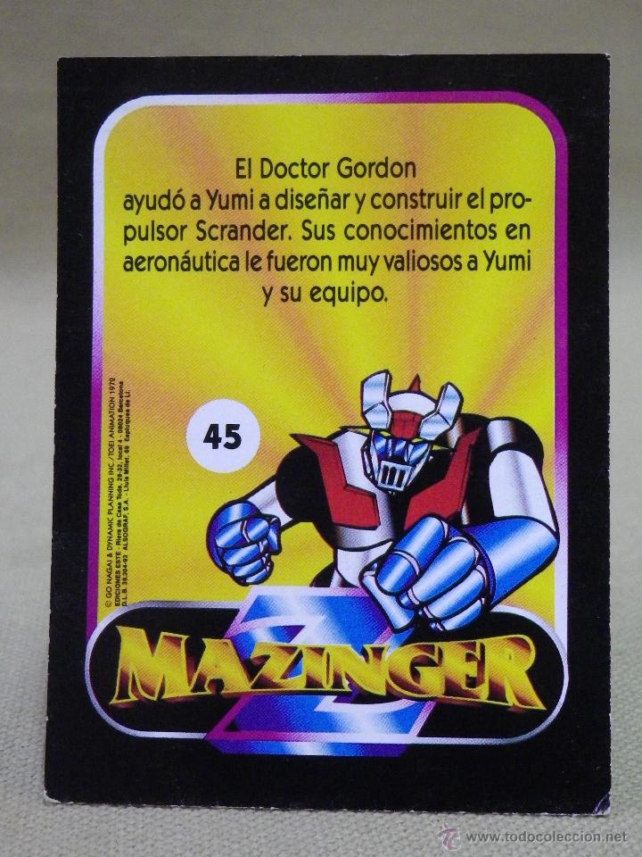 Coleccionismo cromos antiguos: CROMO MAZINGER, EDICIONES ESTE, N&ordm; 45, NUNCA PEGADO - Foto 2
