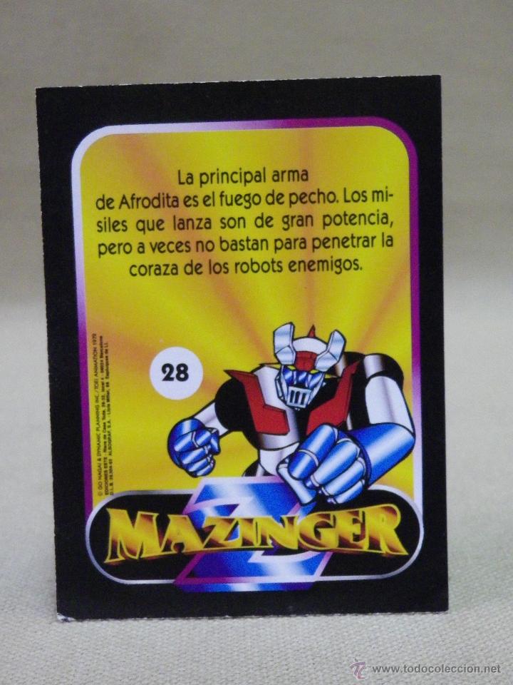 Coleccionismo cromos antiguos: CROMO MAZINGER, EDICIONES ESTE, N&ordm; 28, NUNCA PEGADO, AFRODITA - Foto 2