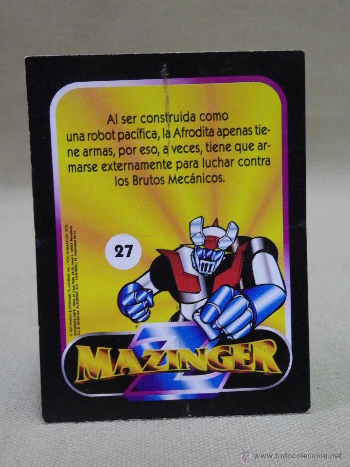Coleccionismo cromos antiguos: CROMO MAZINGER, EDICIONES ESTE, N&ordm; 27, NUNCA PEGADO, AFRODITA - Foto 2