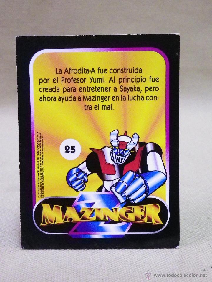 Coleccionismo cromos antiguos: CROMO MAZINGER, EDICIONES ESTE, N&ordm; 25, NUNCA PEGADO, AFRODITA - Foto 2