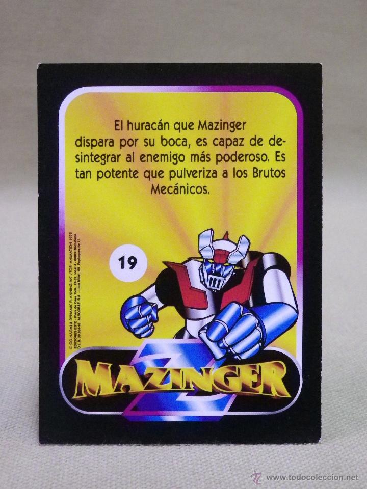 Coleccionismo cromos antiguos: CROMO MAZINGER, EDICIONES ESTE, N&ordm; 19, NUNCA PEGADO - Foto 2
