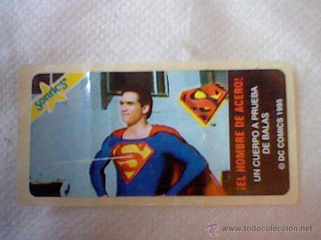 Sammeln alte Sammelbilder: cromo chicles sonrics premium DC comics 1995 nunca pegado Superman El Hombre de acero