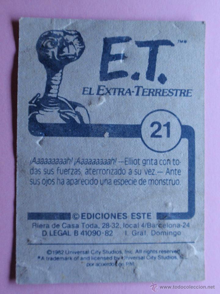 Coleccionismo cromos antiguos: CROMO - ET EL EXTRA-TERRESTRE - EDICIONES ESTE- N&ordm; 21 - 1982.- - Foto 2
