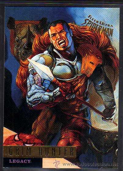 Coleccionismo cromos antiguos: Cromo . Marvel 1995. Fleer Ultra Spider-Man. Grim Hunter. n&ordm; 66 - Foto 1