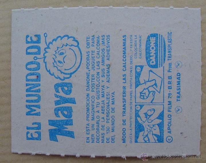 Coleccionismo cromos antiguos: Cromo calcomania el mundo de Maya de danone - Foto 2
