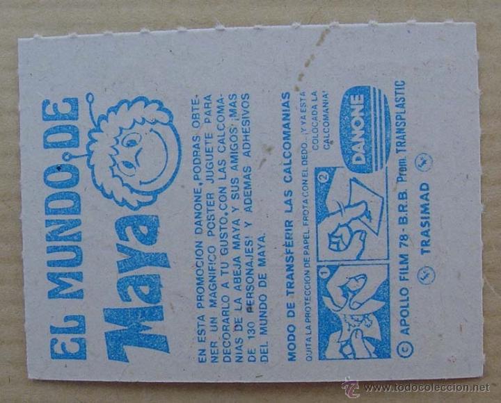 Coleccionismo cromos antiguos: Cromo calcomania el mundo de Maya de danone - Foto 2