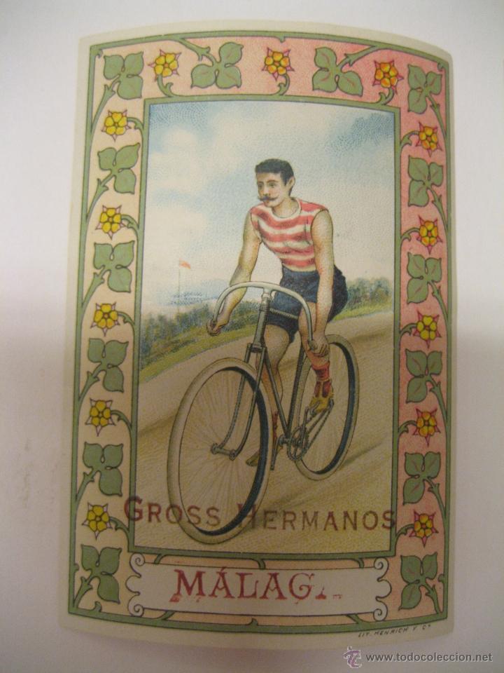 Coleccionismo cromos antiguos: CROMO CICLISMO CON PUBLICIDAD DE GROSS HERMANOS, M&Aacute;LAGA
